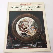 Santa Christmas Plate 1993 Cross Stitch Pattern Book Stoney Creek Leafle... - £7.74 GBP