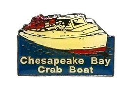 Chesapeake Bay Crab Boat Hat Tac or Lapel Pin - $133.06 MXN