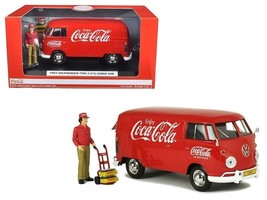 1963 Volkswagen Type 2 (T1) &quot;Coca-Cola&quot; Cargo Van with Delivery Driver Figurine - £62.11 GBP