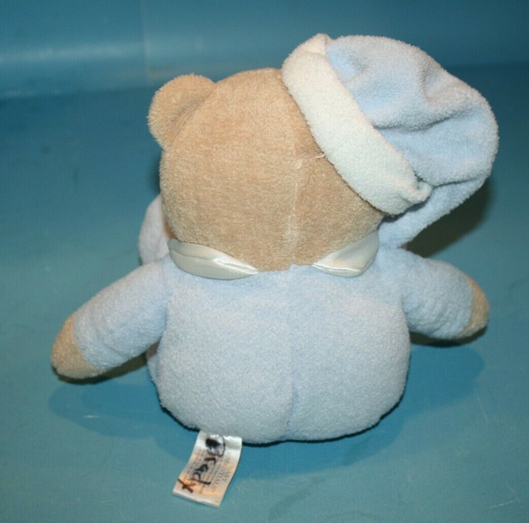 Baby Essentials Teddy Bear Rattle ABC 12" Blue Plush Stuffed Slippers Soft Toy Item image 4
