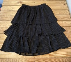 J Crew NWT Women’s Tiered dot Skirt Size S Black Sf1 - £21.63 GBP