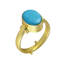 turquoise ring firoza Gemstone Panchdhatu Free Size (6.25 Ratti/5.60 Carats) - £16.92 GBP