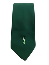 D&#39;Zio Solid Green with Golfer Vintage Retro Polyester Tie - £13.57 GBP