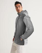 Mens Hooded Windbreaker - Grey Polka Dot Water Resistant Jacket - JL260X - £62.14 GBP