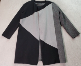 Ann Taylor Cardigan Sweater Womens Small Gray Black Nylon Long Sleeve Open Front - £17.35 GBP