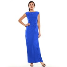 NWT Chaps Ruffled Full-Length Beautiful Formal Blue Lazuli Women&#39;s Dress... - $69.99