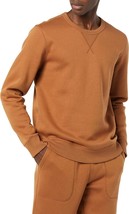 Goodthreads Men&#39;s Toffee Brown Crewneck Washed Fleece Sweatshirt - Size:... - £12.11 GBP
