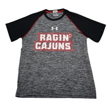 UL Ragin Cajuns Shirt Men S Gray Red Black Under Armour Baseball Tee - $18.69