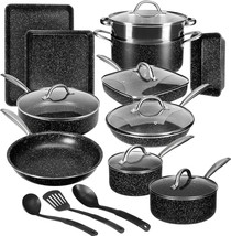 Vecelo 20Pcs Pots And Pans Set Non Stick, Kitchen Induction Cookware, Black - $129.99