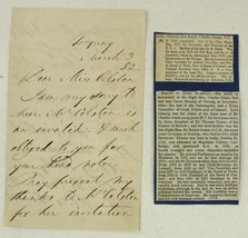 Vintage Autograph &amp; Letter EARL GRANVILLE Secretary Foreign Affairs 1851-1852 - £27.37 GBP