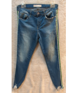 ZARA basic denim Women jeans 8 fit 4 6 dark distressed mid rise ankle sk... - £16.27 GBP