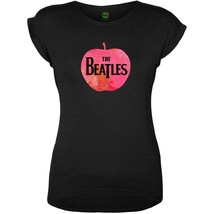 Ladies The Beatles Apple Logo Pink Official Tee T-Shirt Womens Girls - £28.92 GBP