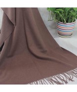 Vintage Women Man Solid Long Cashmere Wool Blend Soft Warm Wrap Shawl Scarf - $49.99