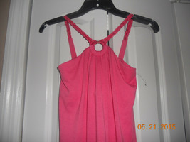 Derek Heart Girl Pink Blouse Lined Braided Straps Smocked Long Dress L/14    906 - £9.41 GBP