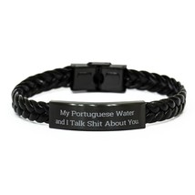 My Portuguese Water and. Braided Leather Bracelet, Portuguese Water Dog Present  - £18.81 GBP