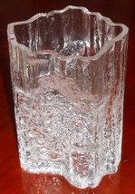 I Ittala T API O Wirkkala Pinus Pattern Art Glass Ice Vase 6.5&quot; Signed Tw - £158.26 GBP