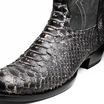 KANSAS Genuine Snake Skin Cowboy Boot from the Western Collection White image 6