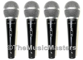 4X Dynamic Handheld Professional MICROPHONES w/ Case Bands DJs Karaoke PA Vocals - £64.61 GBP