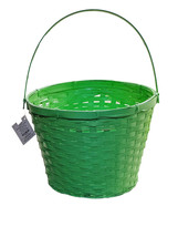 Easter Natural Woven Basket With Handle Green Egg Hunt:14x11 In-Decorative - £30.06 GBP