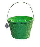 Easter Natural Woven Basket With Handle Green Egg Hunt:14x11 In-Decorative - $708.60 MXN