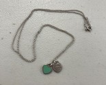 TIFFANY &amp; Co. Return to Mini Double Blue Heart Enamel Pendant Necklace - £96.12 GBP