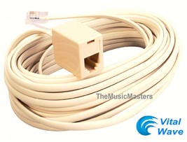 Ivory Almond 15ft Home Telephone Line Extension Cord Phone Cable Wire RJ... - £6.67 GBP