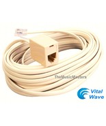 Ivory Almond 15ft Home Telephone Line Extension Cord Phone Cable Wire RJ... - £6.56 GBP