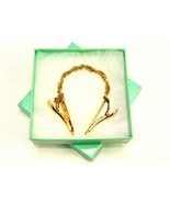 4.5&quot; Fur Clip For Sweater, Scarf, Shawl, Gold Tone, Rope Chain, Vintage,... - $9.75