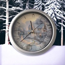 Thomas Kinkade Wall Clock 2004 The Night Before Christmas Musical Winter VIDEO - £23.67 GBP