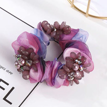 Crystal Bead Chiffon Hair Tie Scrunchie - $4.50