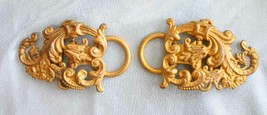 Elegant Antique Gold-tone 19th Century Victorian Baroque Belt Buckle 5&quot; - £23.50 GBP