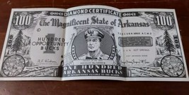 One Hundred Arkansas Bucks Vintage Douglas MacArthur Army General Magnificent St - £12.92 GBP