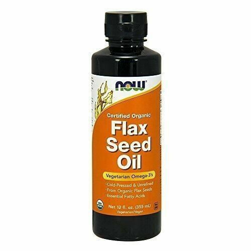 Primary image for NEW Now Organic Flax Seed Oil Vegetarian Omega Essential Fatty Acid 3s12 Oz