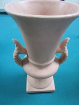 MACCOY - WELLER EARLY POTTERY PINK VASE TWO HANDLES  11 X 6 1/2&quot; - $74.25