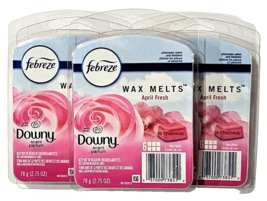 3 Pack Febreze Wax Melts April Fresh With Downy Scent Air Freshener Stop Odor - £22.37 GBP