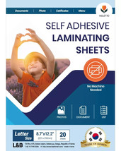Self Stick Laminating Sheets 8.5 x 11 Inches 4mil Pack of 20 No Heat No ... - €8,70 EUR