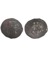 1185-1195 Byzantine Billon Aspron Trachy Isaac II Angelos Virgin Mary Jesus - $2,124.16 MXN