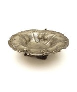 Antique Art Nouveau Scrolled Silver-Plated Pewter Bowl on Foot, D 26.5 cm - $69.00