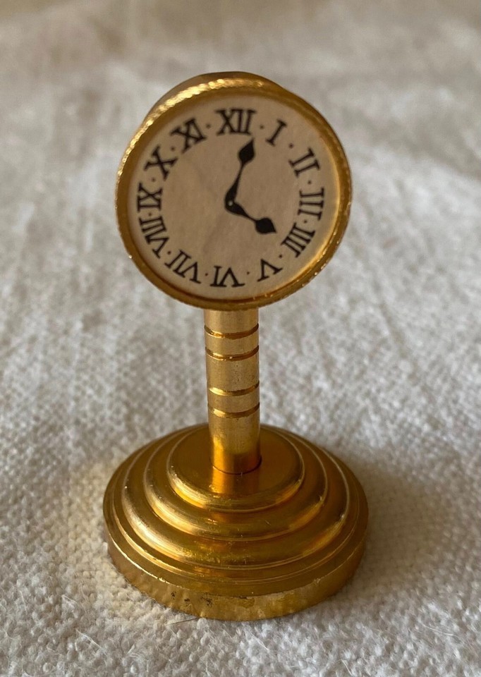 ⭕Miniature / brass / clock / collectible / miniatures / vintage / antiqu... - $15.84