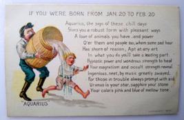 Fortune Fantasy Postcard Horoscope Sign Astrology Aquarius Poem 1907 Minard - £22.70 GBP