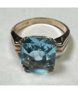 Uncas 10K GF Ring W/ Aquamarine Sz 7.5 Vtg - $786.85 MXN