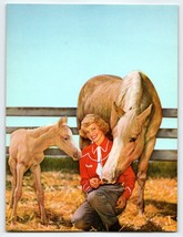 Blonde Cowgirl With Horse &amp; Pony Palomino Pals Art Print 1940&#39;s Western ... - $12.83