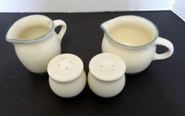 Juniper Pattern Pfaltzgraff Salt &amp; Pepper Set Creamer Gravy Boat Castle ... - £16.93 GBP