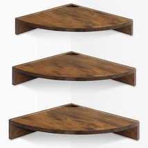 Corner Shelf Wall Mount, Set Of 3 Floating Corner Shelves With Cord Hole, 3 Tier - £41.55 GBP