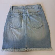 KanCan Los Angeles KC5145L Women's Blue Front Button Frayed Denim Skirt Size S image 2
