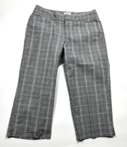 Dockers Pants Womens size 8 Mid Rise Curvy Cropped Gray Plaid Stretch - £13.19 GBP