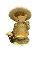 Vintage Enesco 1984 Giordano little girl with ice cream cone and teddy figurine - $14.00