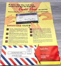 1958 Esquire Club Credit Card Vintage Print Ad Membership Application 2 ... - £13.34 GBP