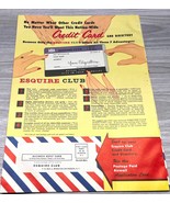 1958 Esquire Club Credit Card Vintage Print Ad Membership Application 2 ... - £13.34 GBP