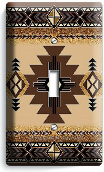 BROWN LATIN SOUTHWEST BLANKET PATTERN 1 GANG LIGHT SWITCH WALL PLATES ROOM DECOR